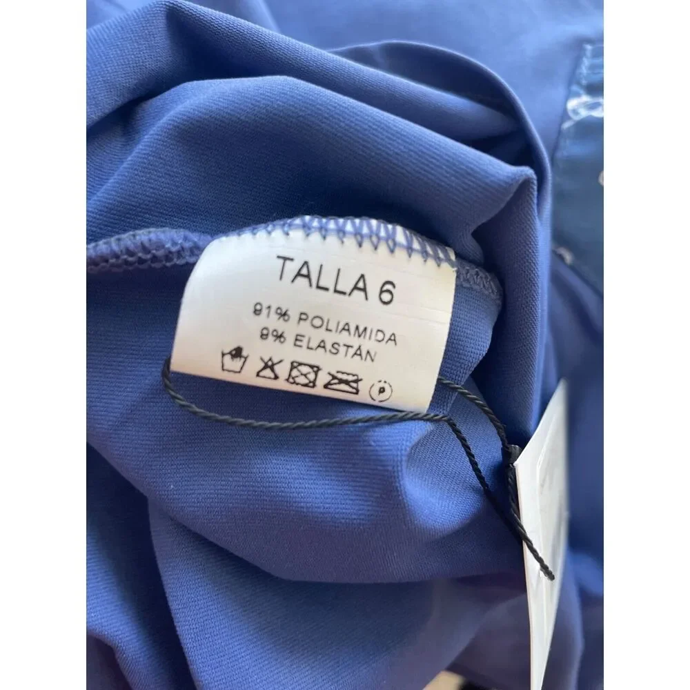 Rashguard Vespa Childrenchic Blue Long Sleeve Swim Top Sz 6 NWT